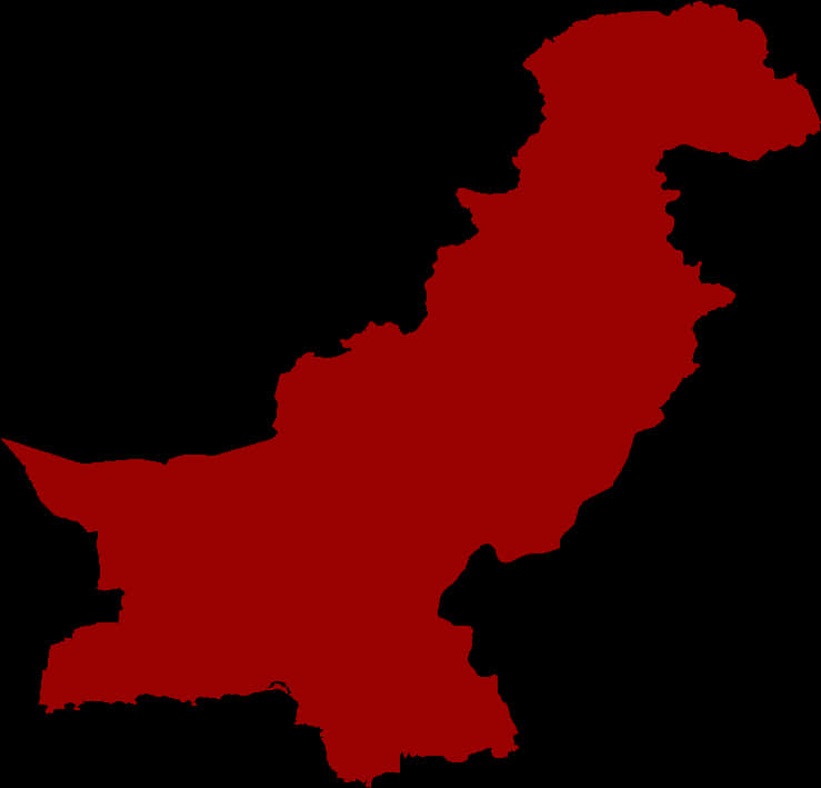 Red Silhouette Mapof Pakistan PNG Image