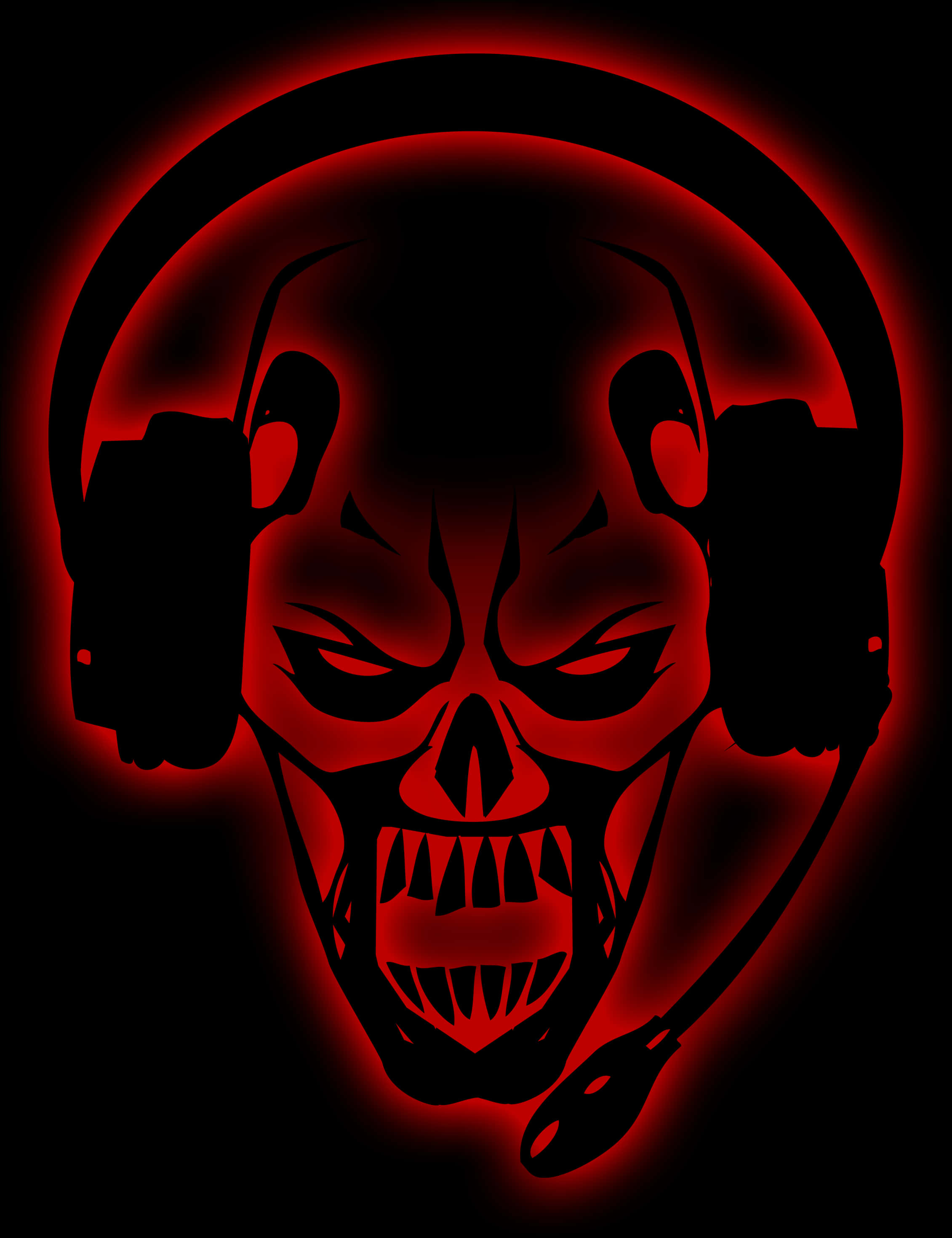 Red Skull Gamer Logo PNG Image