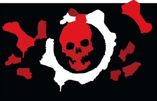 Red Skull Map Illustration PNG Image