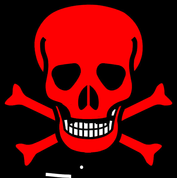 Red Skulland Crossbones Graphic PNG Image