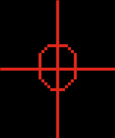 Red Sniper Crosshair Graphic PNG Image