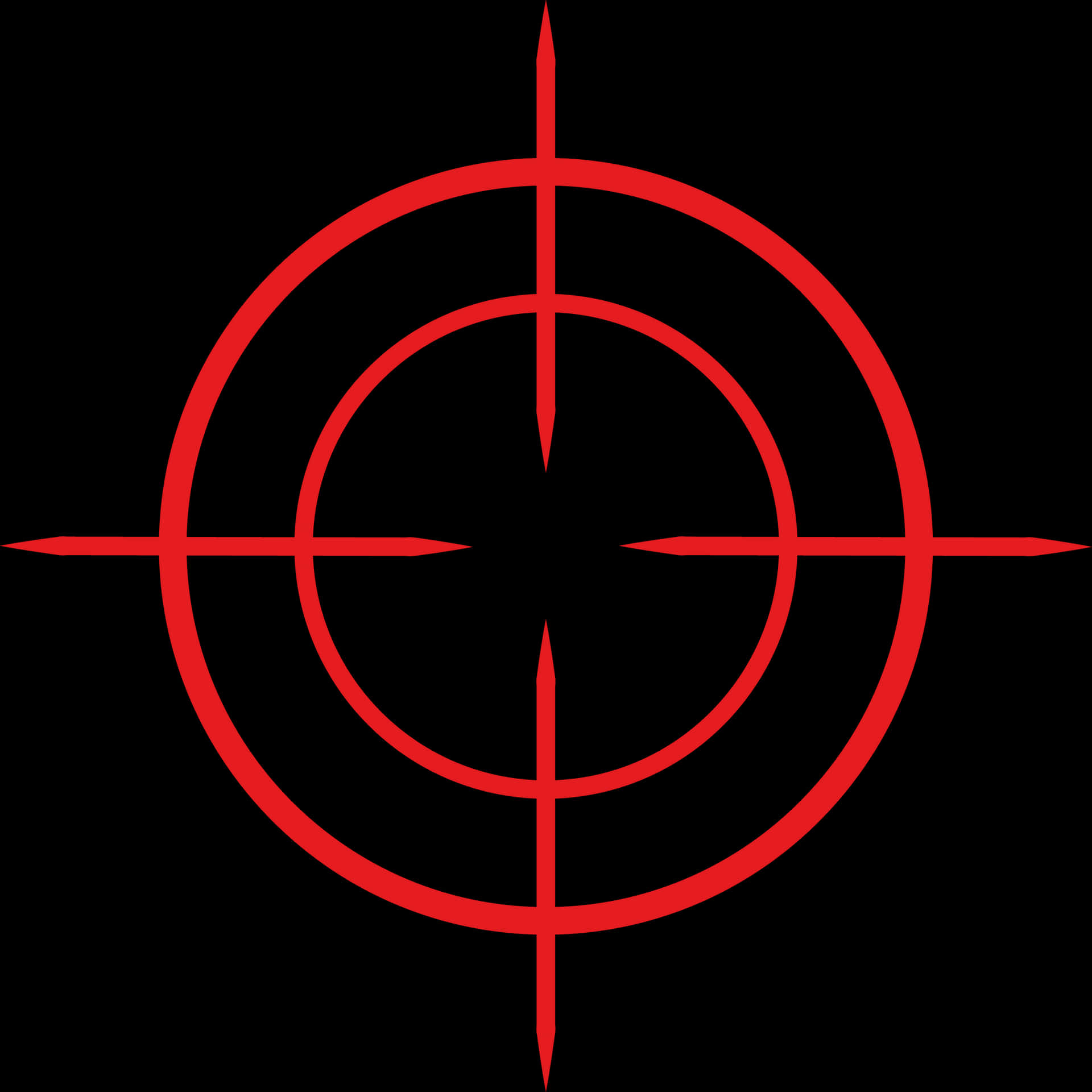 Red Sniper Crosshair Graphic PNG Image