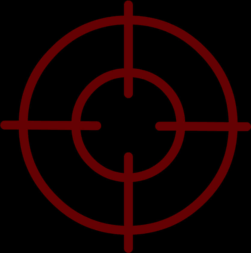 Red Sniper Crosshair Graphic PNG Image