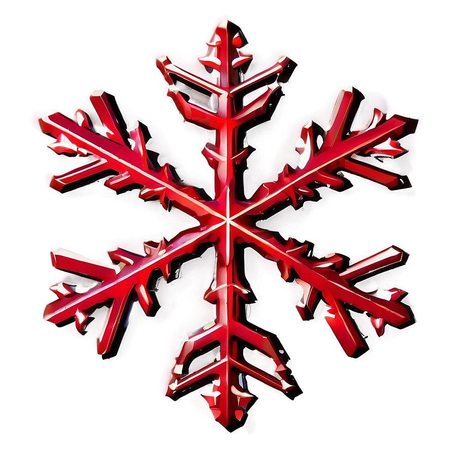 Red Snowflake A PNG Image