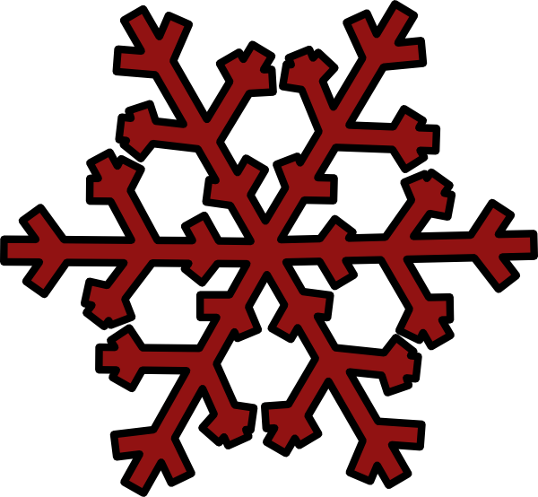 Red Snowflake Designon Blue Background PNG Image