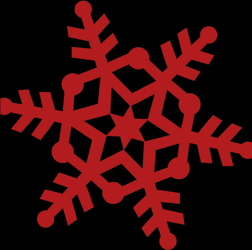 Red Snowflake Graphic PNG Image