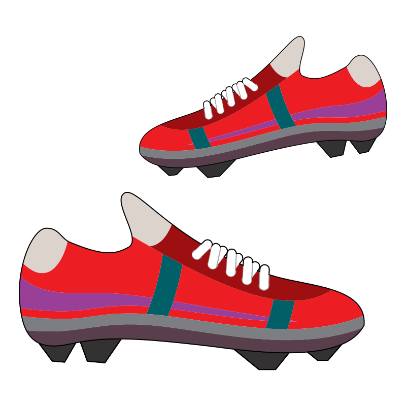 Red Soccer Cleats Illustration PNG Image