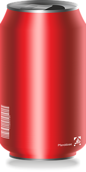 Red Soda Can Mockup PNG Image