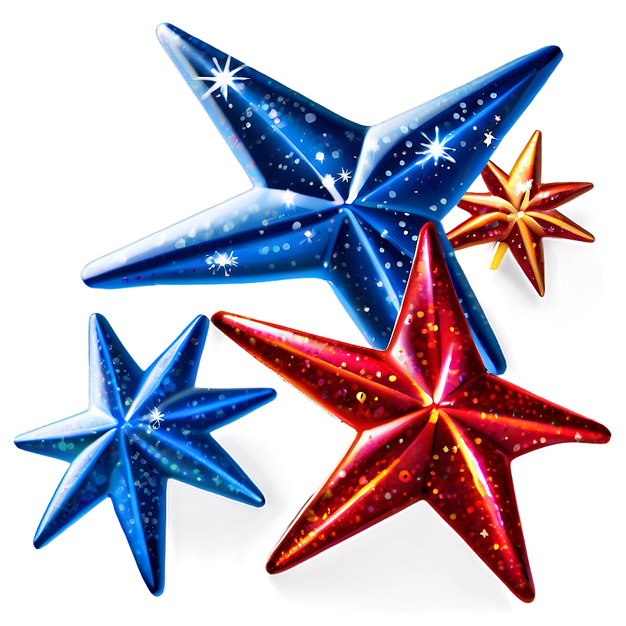 Red Sparkle Stars Png 12 PNG Image