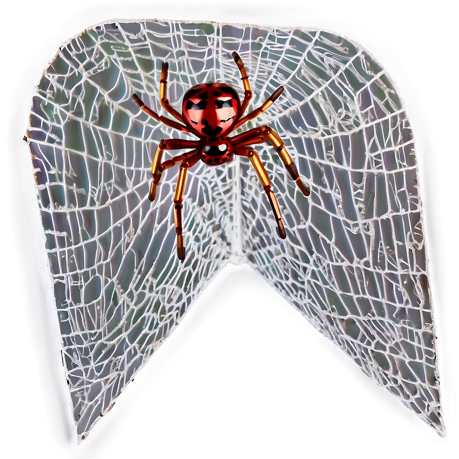 Red Spideron Web Corner PNG Image