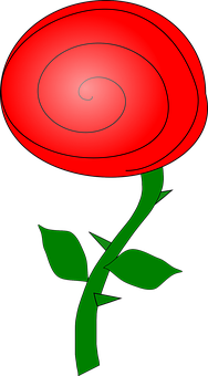 Red Spiral Rose Graphic PNG Image