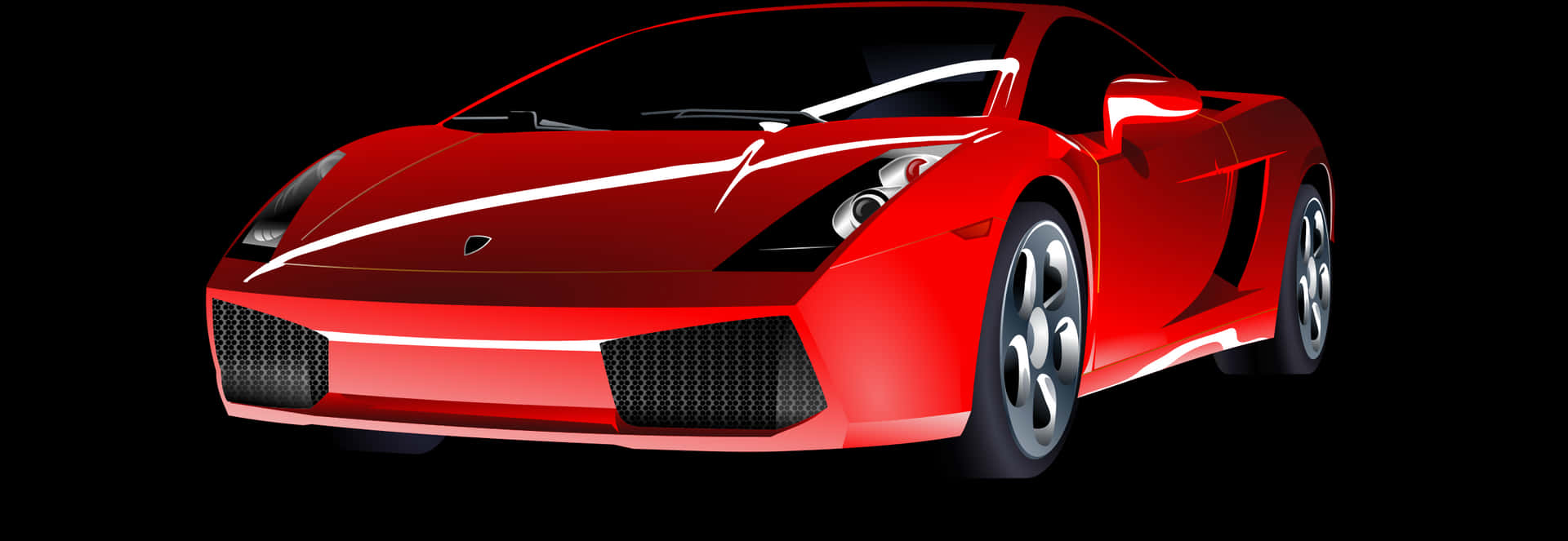 Red Sports Car Black Background PNG Image