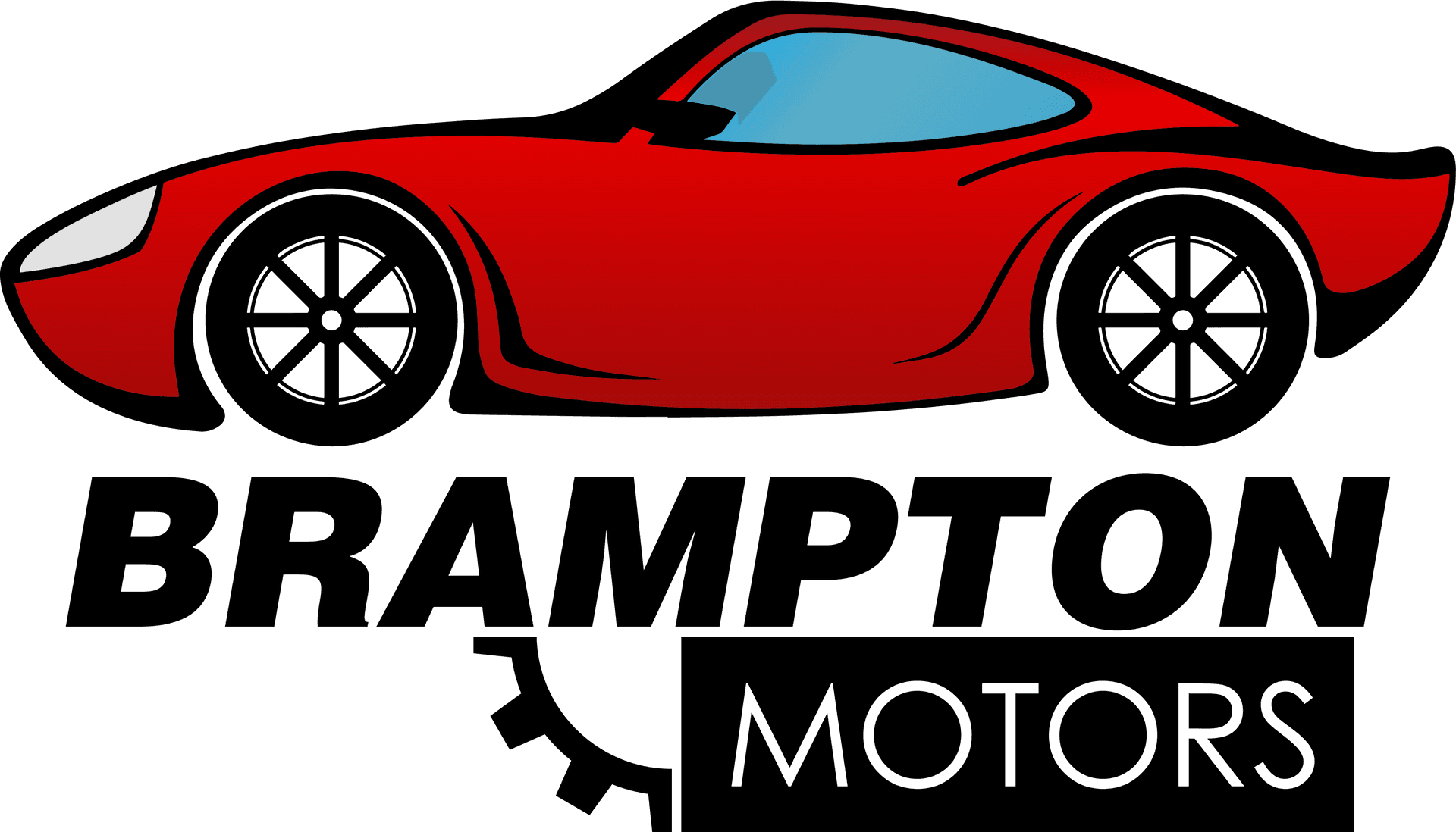 Red Sports Car Brampton Motors Logo PNG Image