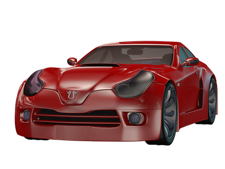 Red Sports Car Concept Design PNG Image