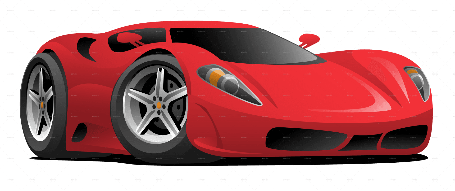 Red Sports Car Illustration PNG Image