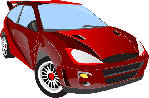 Red Sports Car Illustration PNG Image