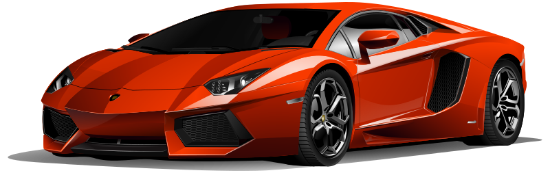 Red Sports Car Profile View PNG Image