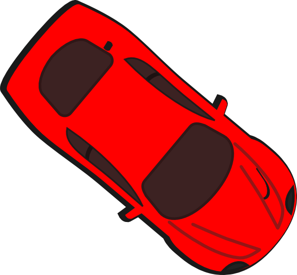 Red Sports Car Top View Illustration PNG Image