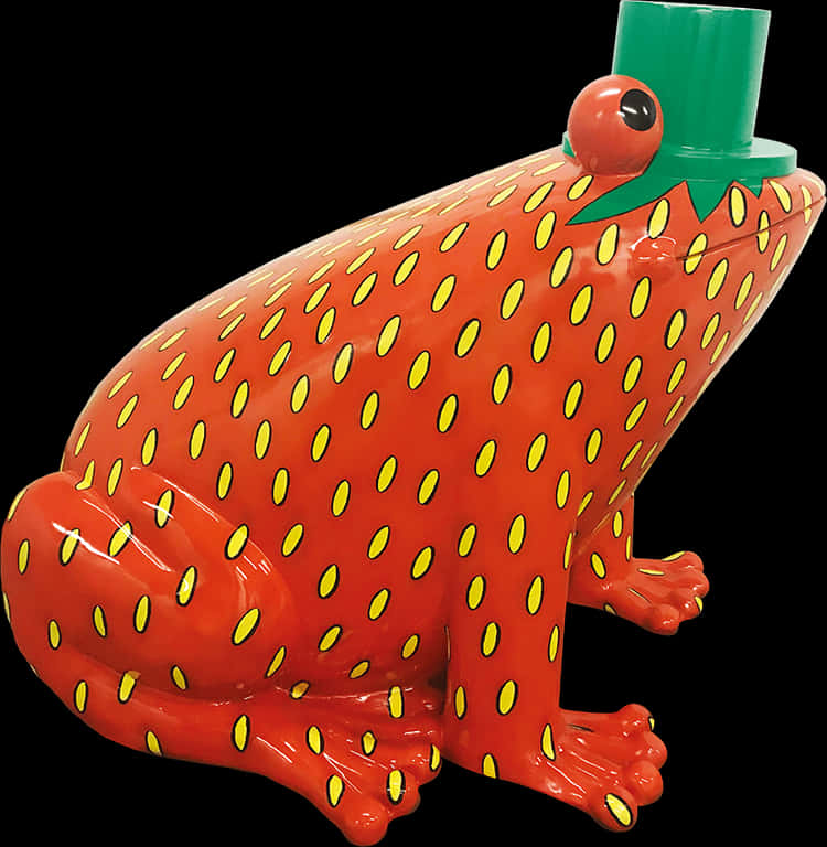 Red Spotted Frog Sculpture PNG Image