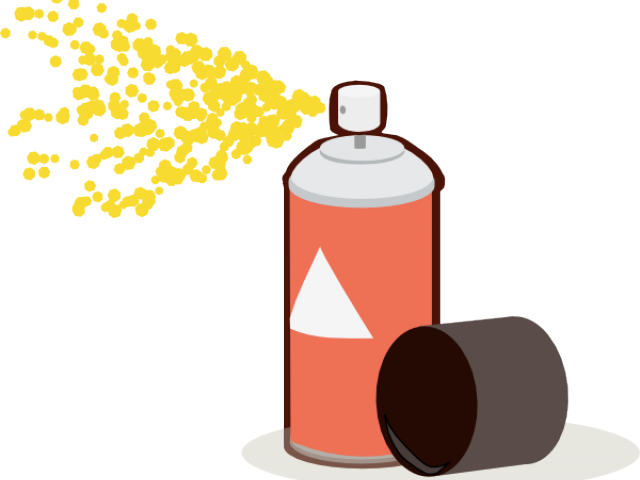 Red Spray Paint Can Spraying PNG Image