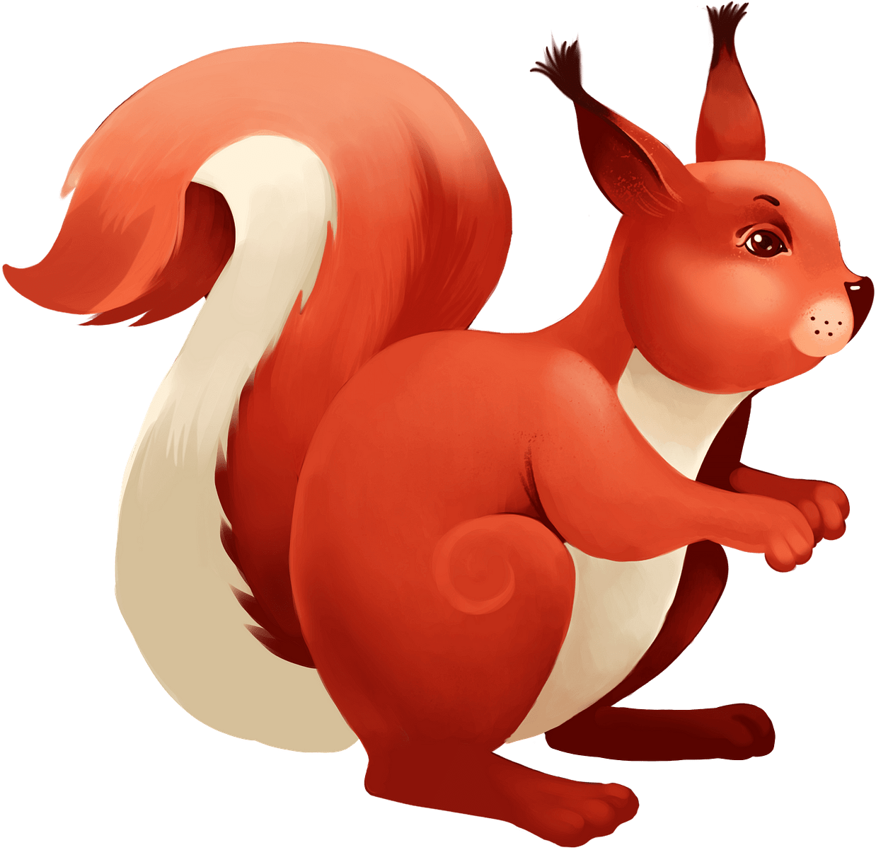 Red Squirrel Illustration PNG Image