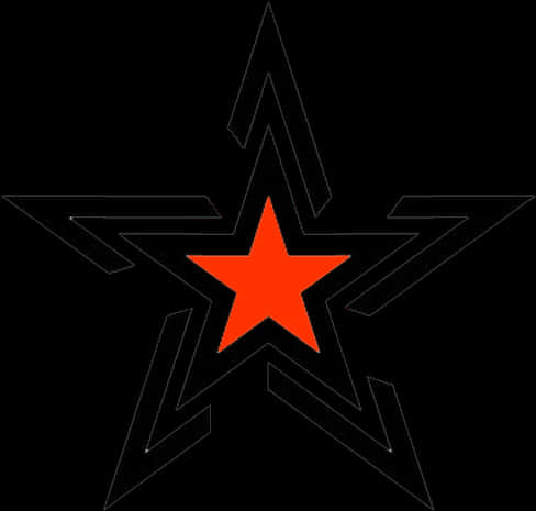 Red Star Black Background Tattoo Design PNG Image