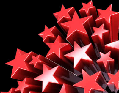 Red Star Cluster Abstract PNG Image