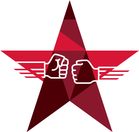 Red Star Fist Bump Vector PNG Image