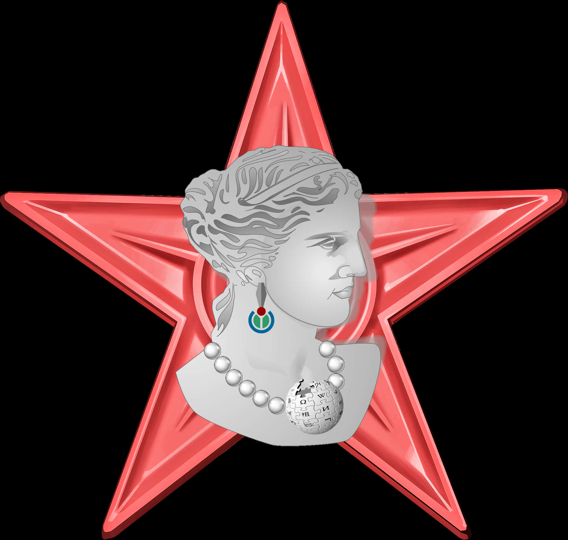 Red Star Jewelry Showcase PNG Image