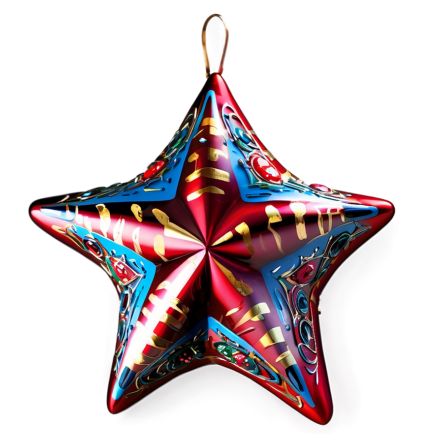 Red Star Ornament Png Hss PNG Image