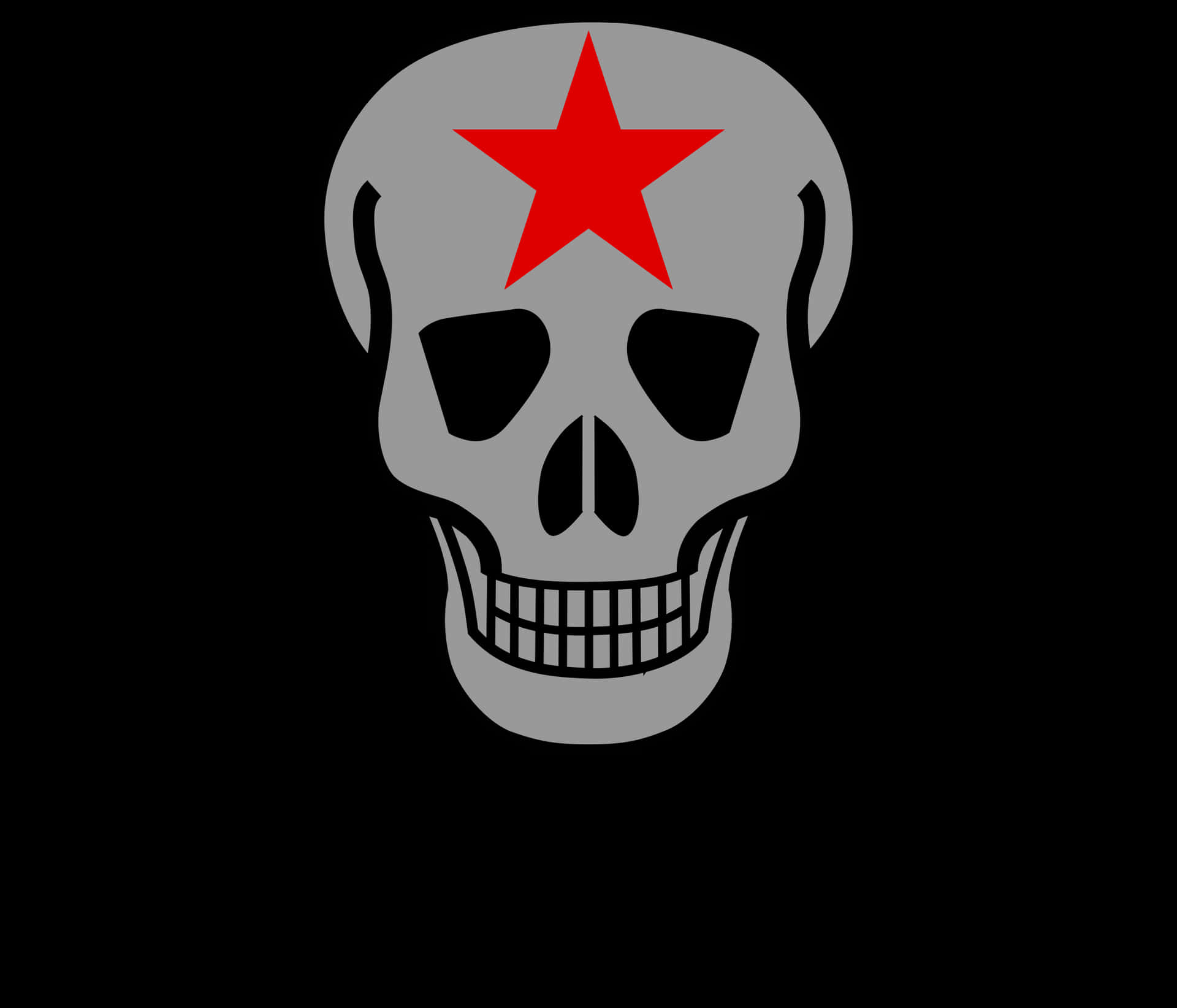 Red Starred Skull Graphic PNG Image