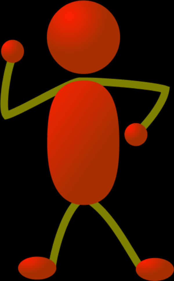 Red Stickman Figure Graphic PNG Image