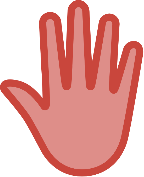 Red Stop Hand Sign PNG Image