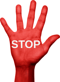 Red Stop Hand Sign PNG Image