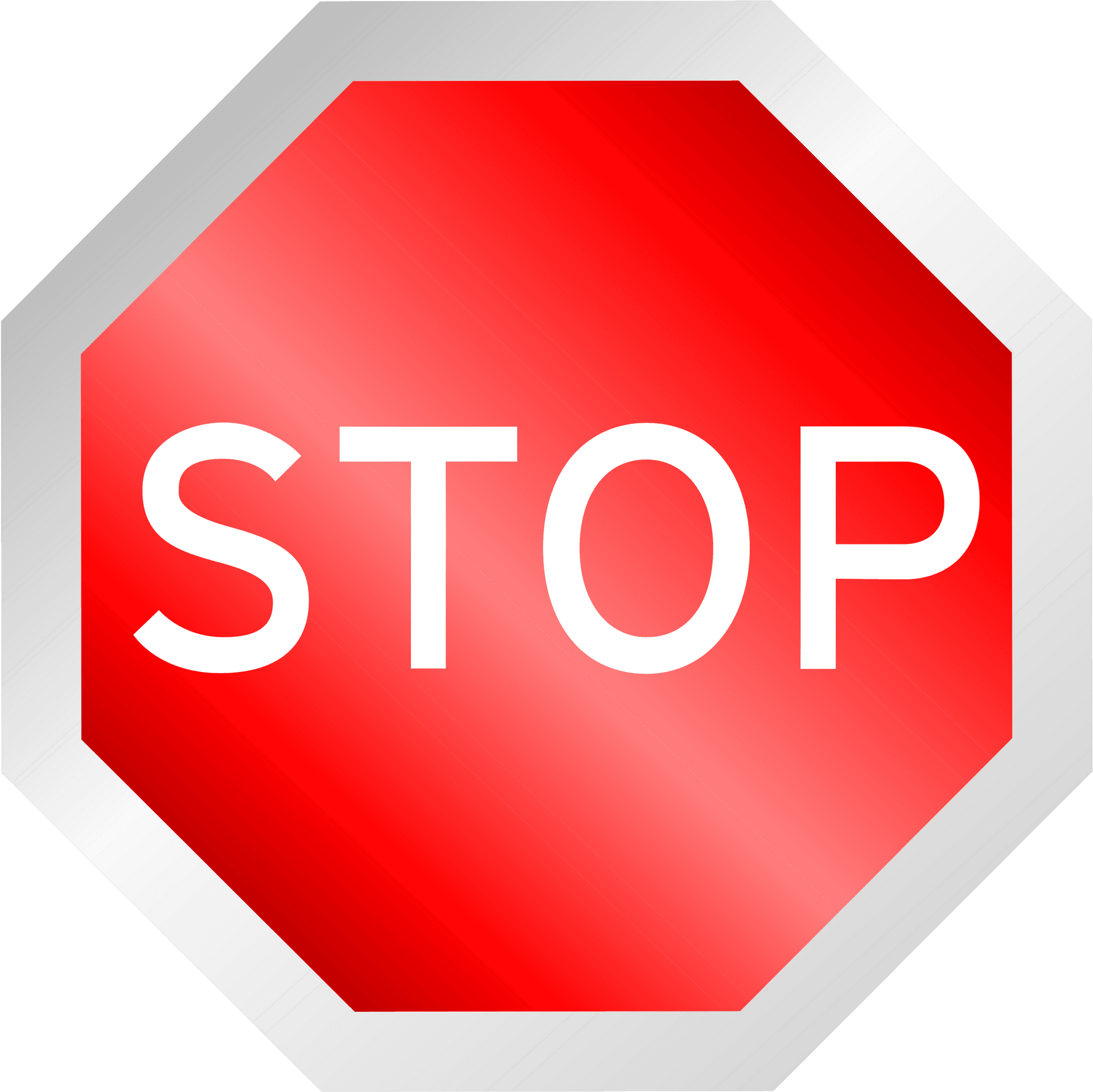 Red Stop Sign Octagon PNG Image