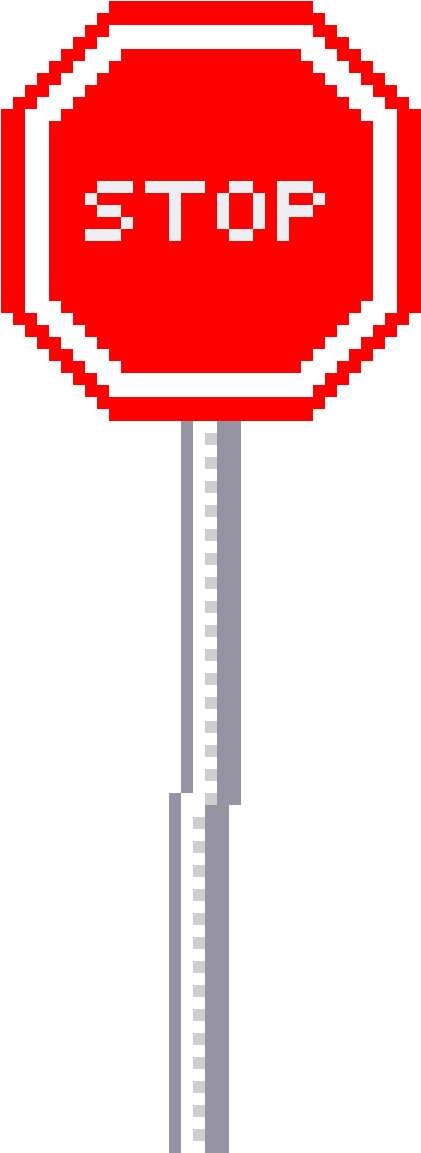 Red Stop Sign Pixel Art PNG Image