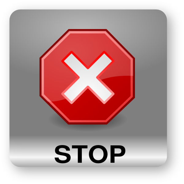 Red Stop Sign With White X PNG Image