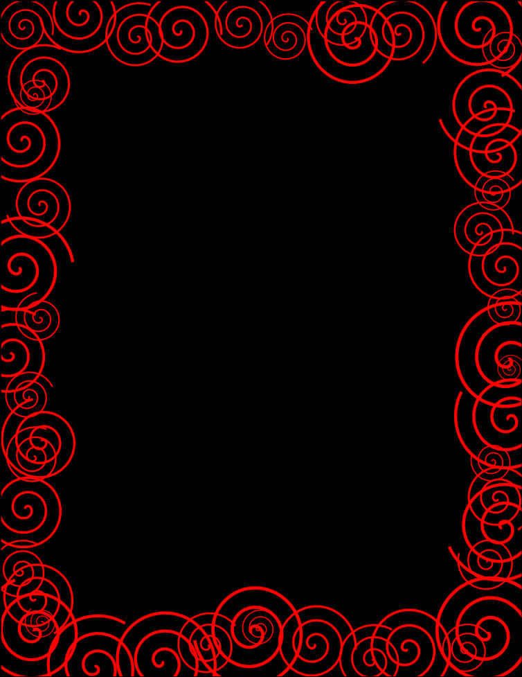 Red Swirl Decorative Border PNG Image