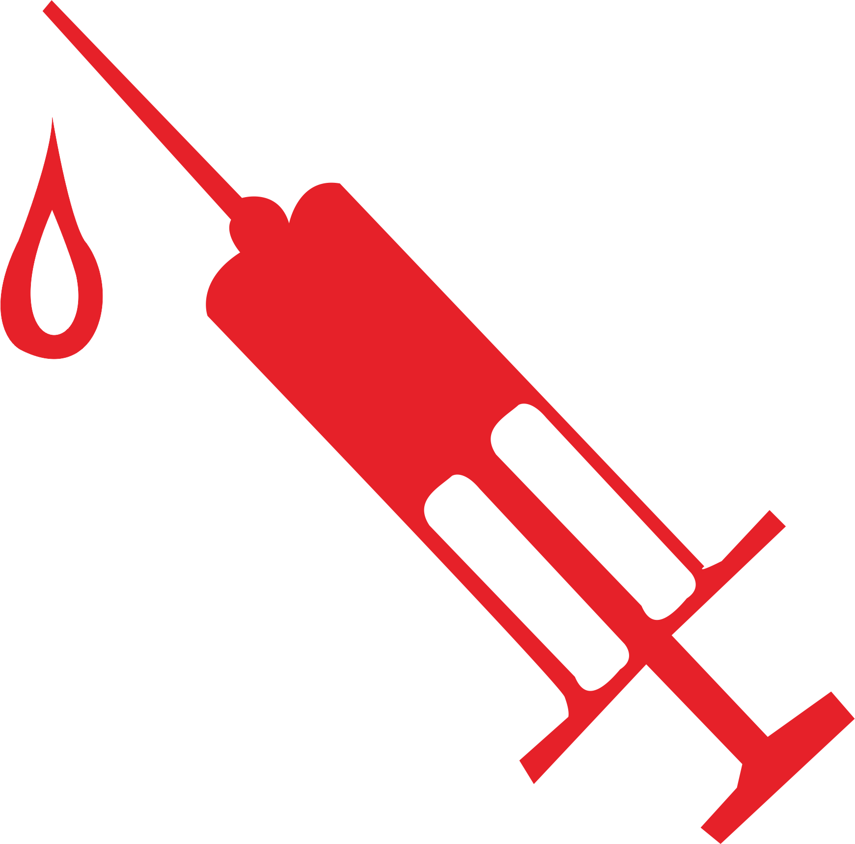 Red Syringe Iconwith Drop PNG Image