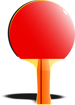 Red Table Tennis Bat PNG Image