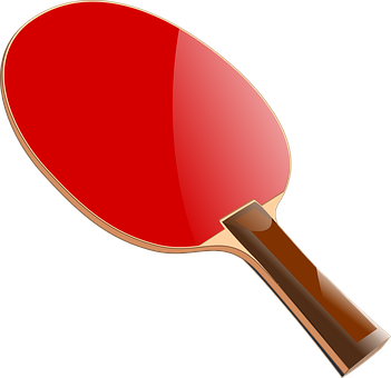 Red Table Tennis Paddle PNG Image