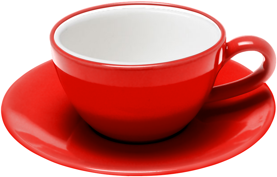 Red Tea Cupand Saucer PNG Image