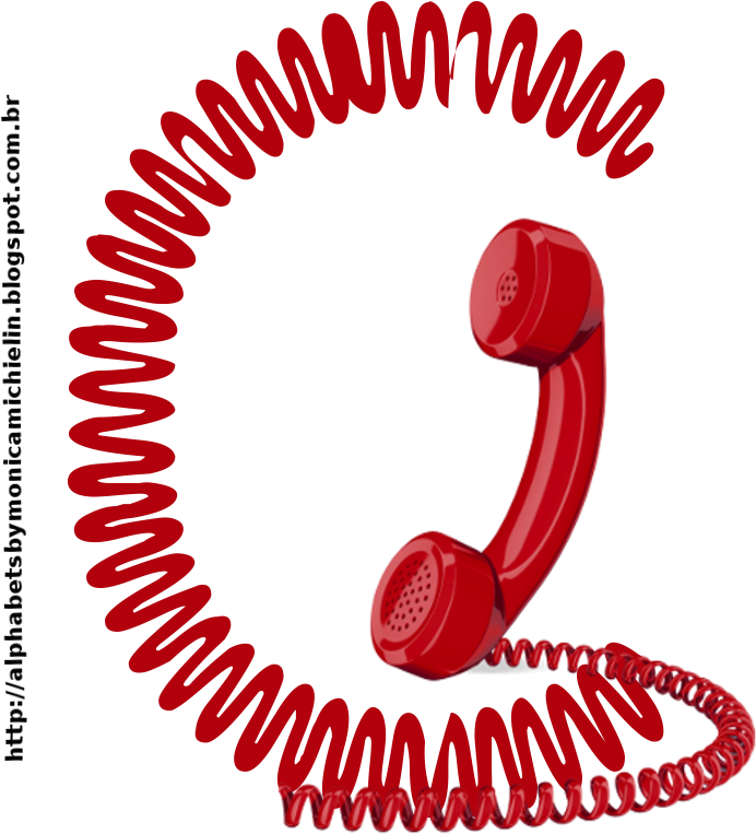 Red Telephone Handset Cord Spiral PNG Image