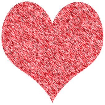 Red Textured Heart Shaped Illustration PNG Image