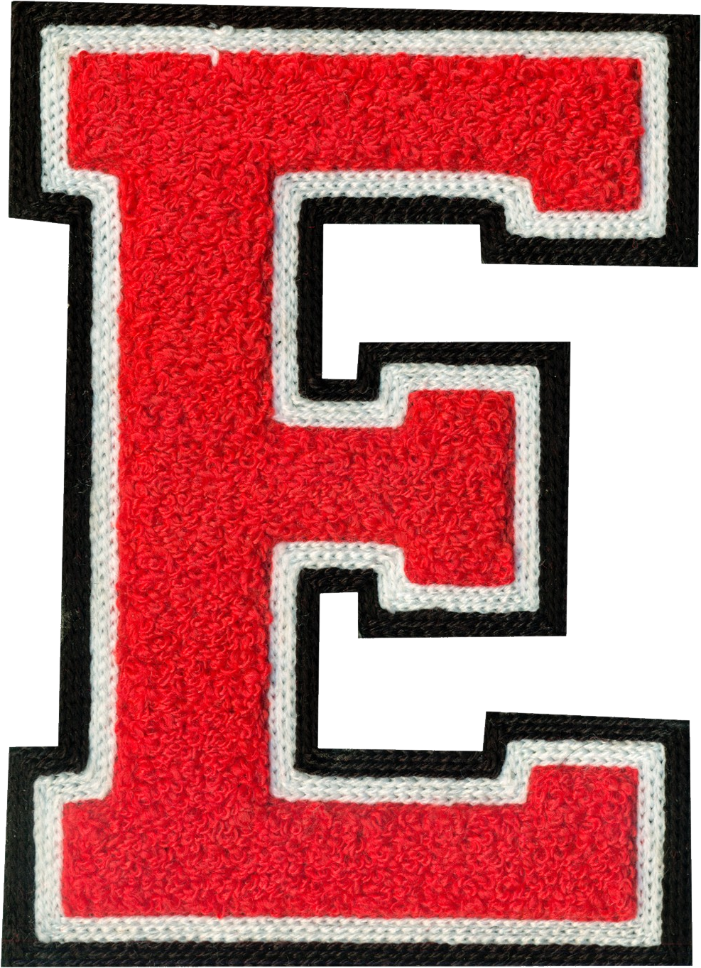 Red Textured Letter E PNG Image