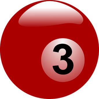 Red Three Billiard Ball PNG Image