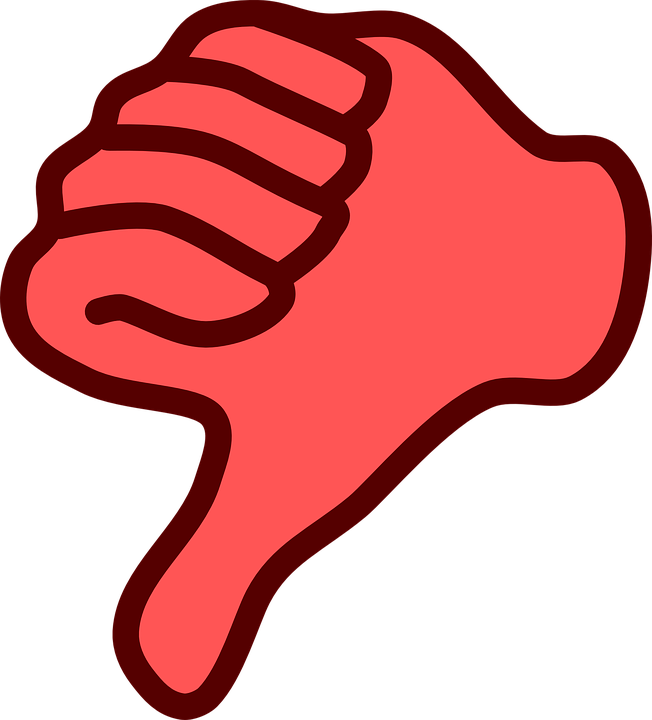 Red Thumbs Down Symbol PNG Image