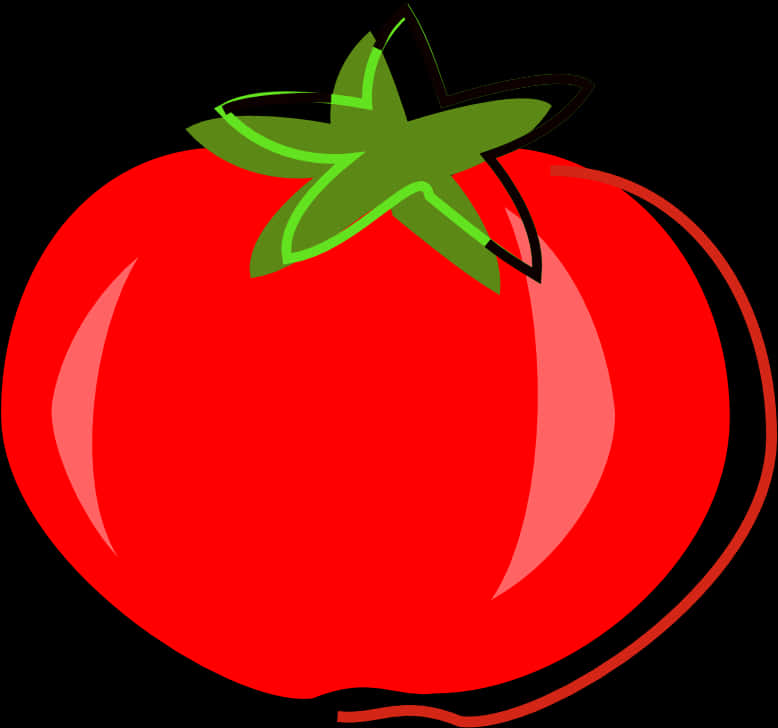 Red Tomato Cartoon Illustration PNG Image