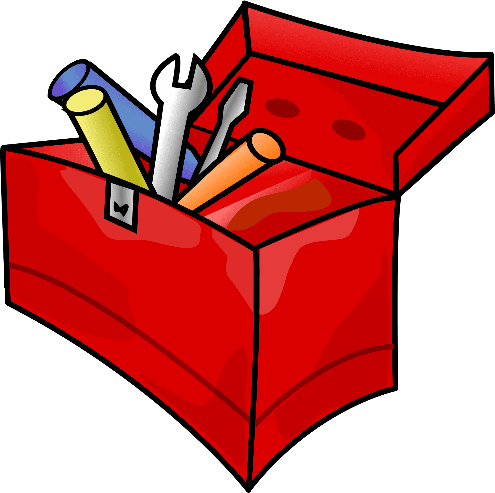 Red Toolbox Cartoon PNG Image