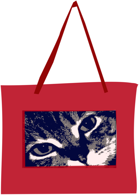 Red Tote Bagwith Cat Design PNG Image